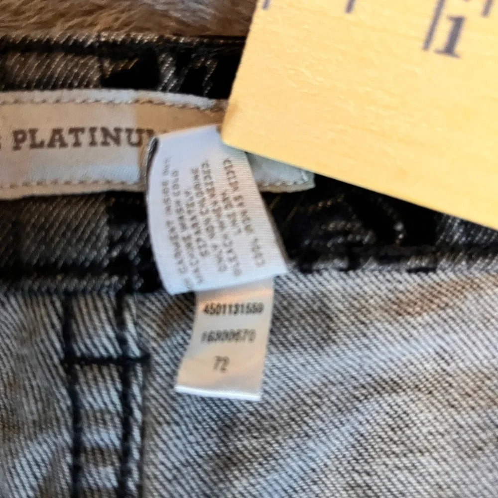 Chico's Platinum Denim Grey Jeans w/ Black Floral pattern (See chart in pics) - Picture 3 of 9